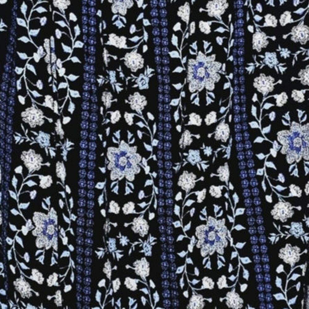 Old Navy Smocked Off-the-Shoulder Slub-Weave Midi Dress Women's Sz L Blue Floral - Picture 4 of 9